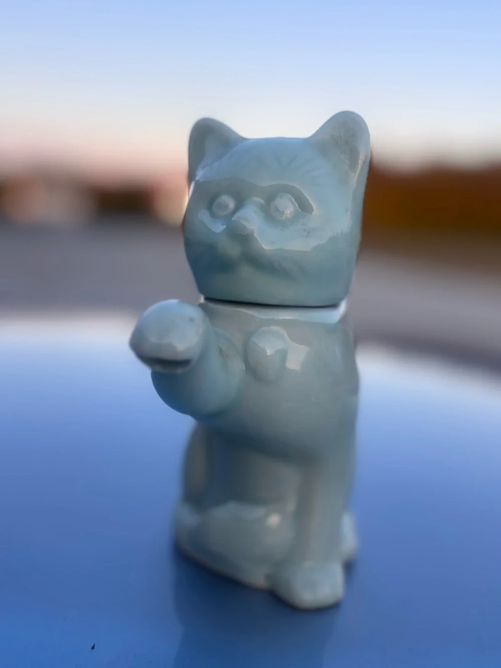 Ceramic Cat Teapot - light green Cat Design